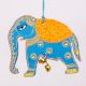 Handmade Wooden Elephant Christmas Hanging - Blue-Green, Red-Yellow, Sky Blue-Orange, Pink-Green